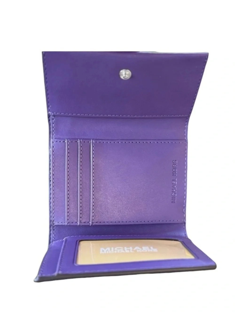Michael Kors Lavender and Violet Leather Trifold Wallet